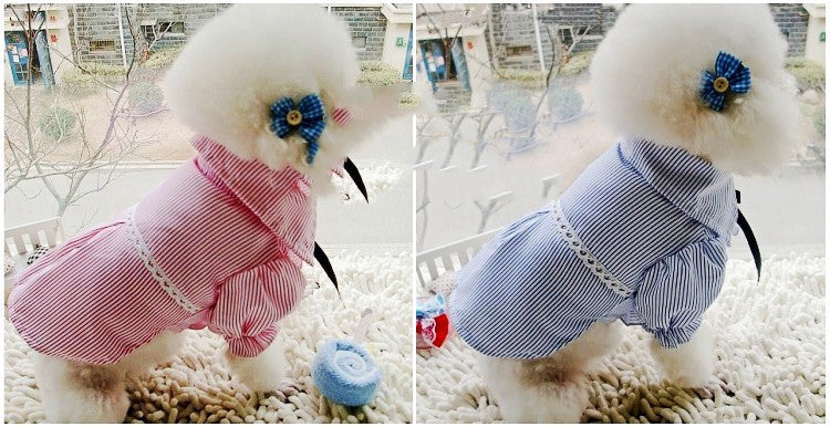 Bubble Sleeve Bow Pet Shirt