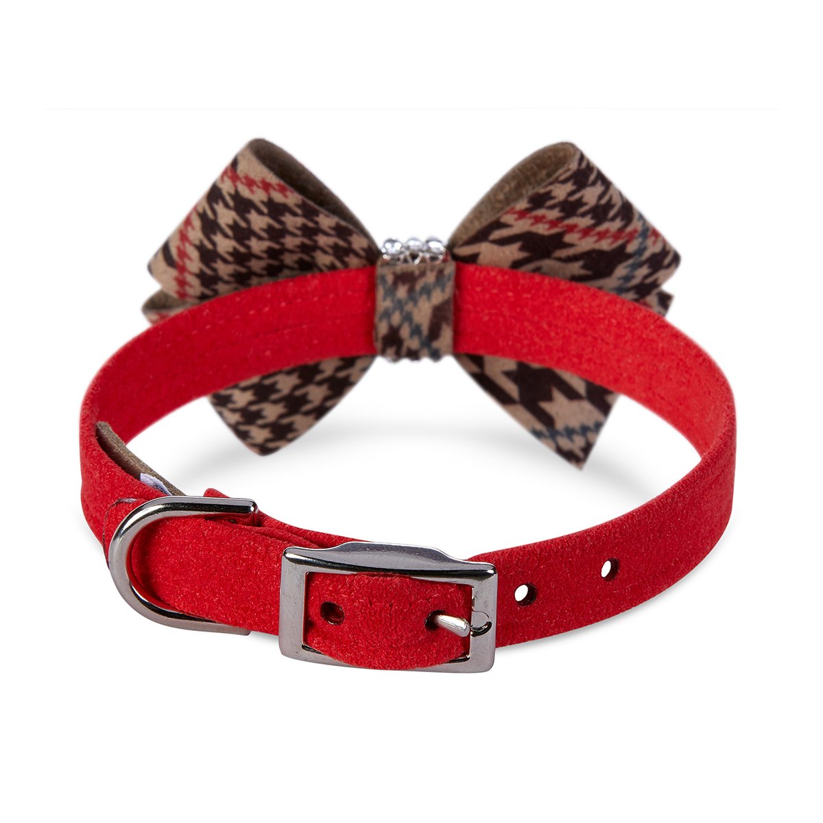 Chocolate Glen Houndstooth Nouveau Bow Collar