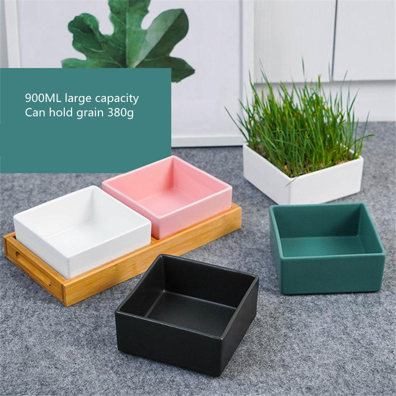 Ceramic dog food bowl