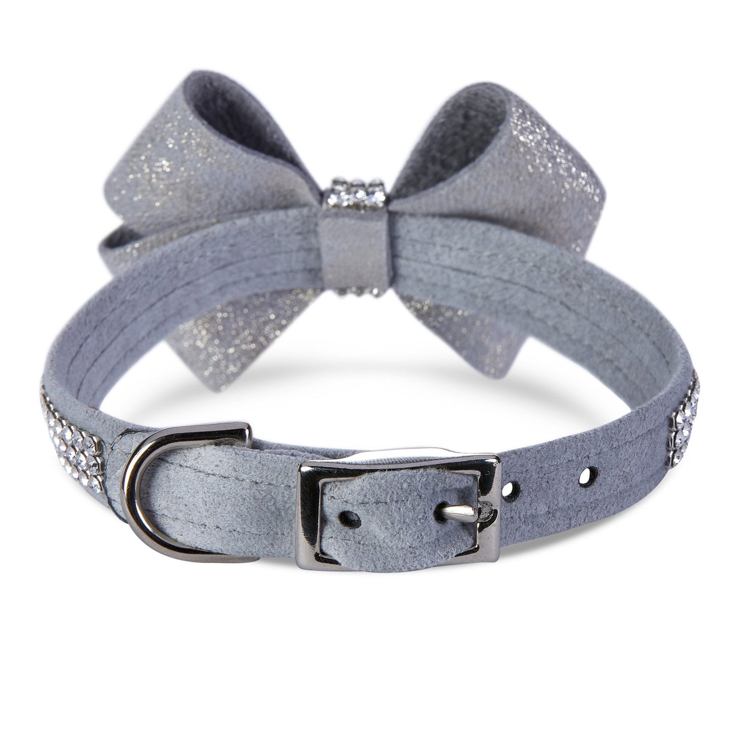 Platinum Glitzerati Nouveau Bow 3 Row Giltmore Collar