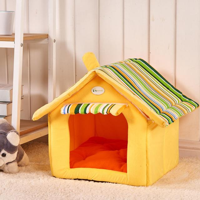 Striped Removable Cover Dog House