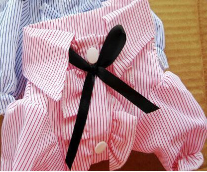 Bubble Sleeve Bow  Pet Shirt