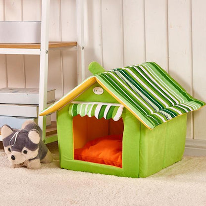 Striped Removable Cover Dog House