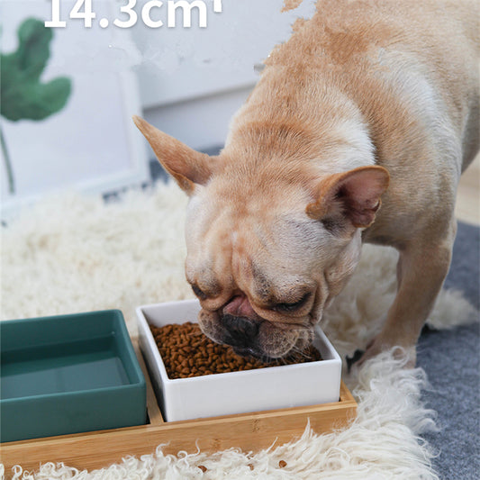 Ceramic dog food bowl