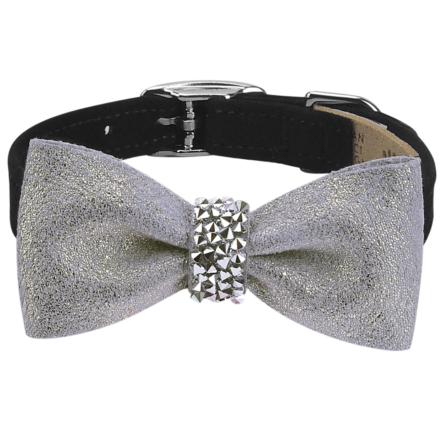 Crystal Rocks Platinum Glitzerati Bow Tie 1/2" Collar