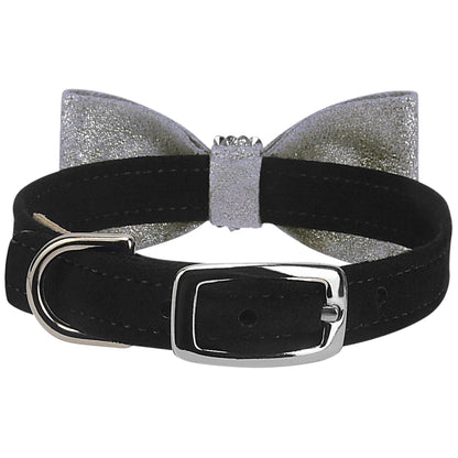 Crystal Rocks Platinum Glitzerati Bow Tie 1/2" Collar