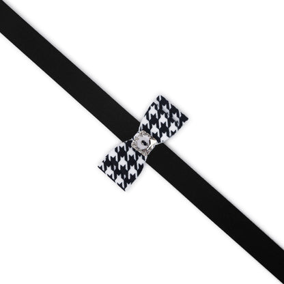 Black & White Houndstooth Big Bow Leash