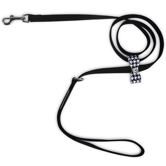 Black & White Houndstooth Big Bow Leash