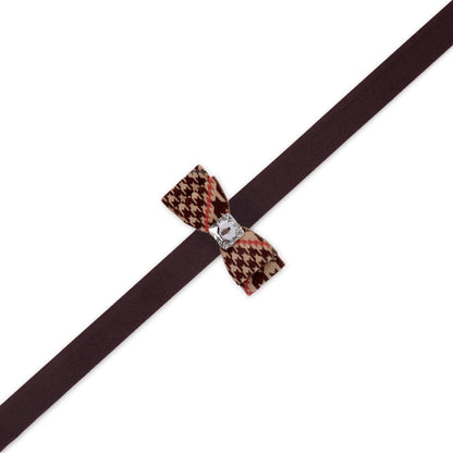 Chocolate Glen Houndstooth Big Bow Leash