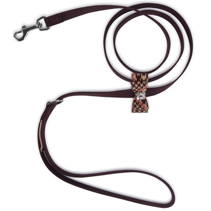 Chocolate Glen Houndstooth Big Bow Leash