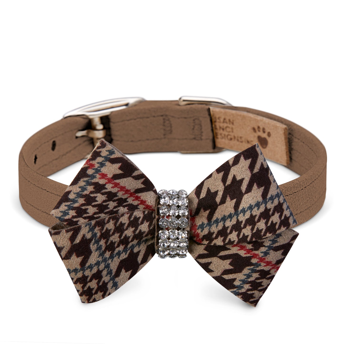 Chocolate Glen Houndstooth Nouveau Bow Collar