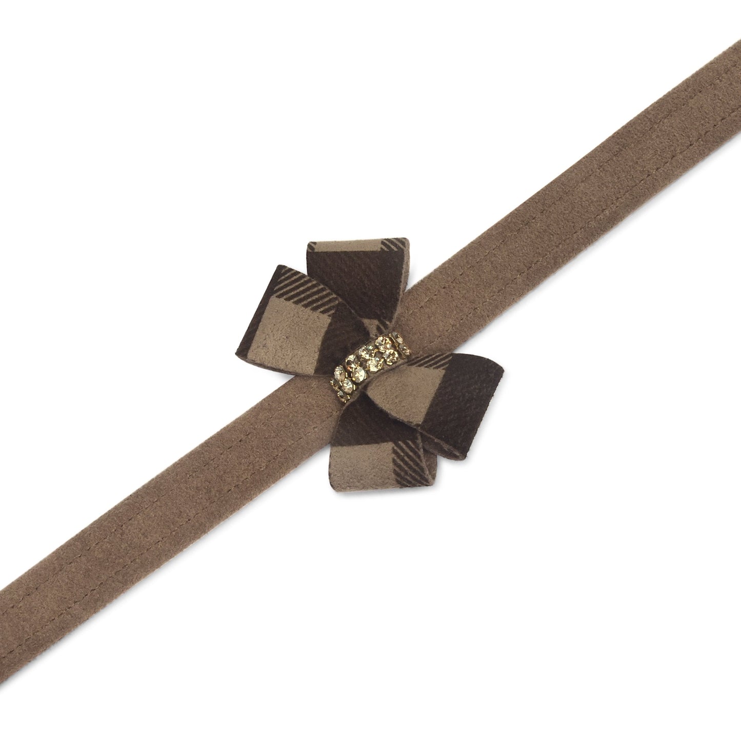 Fawn Gingham Nouveau Bow Leash