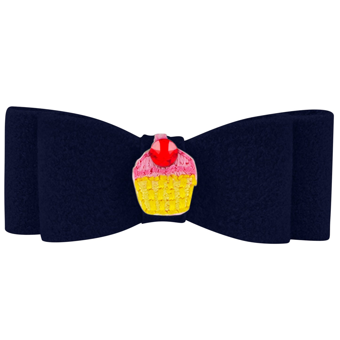 Embroidered Cupcake Hair Bow