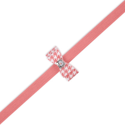 PeachesNCream Houndstooth Big Bow Leash