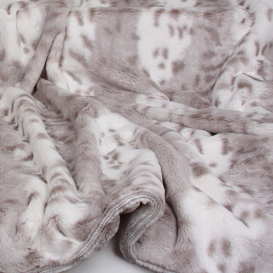 Soft Platinum Snow Leopard Blanket