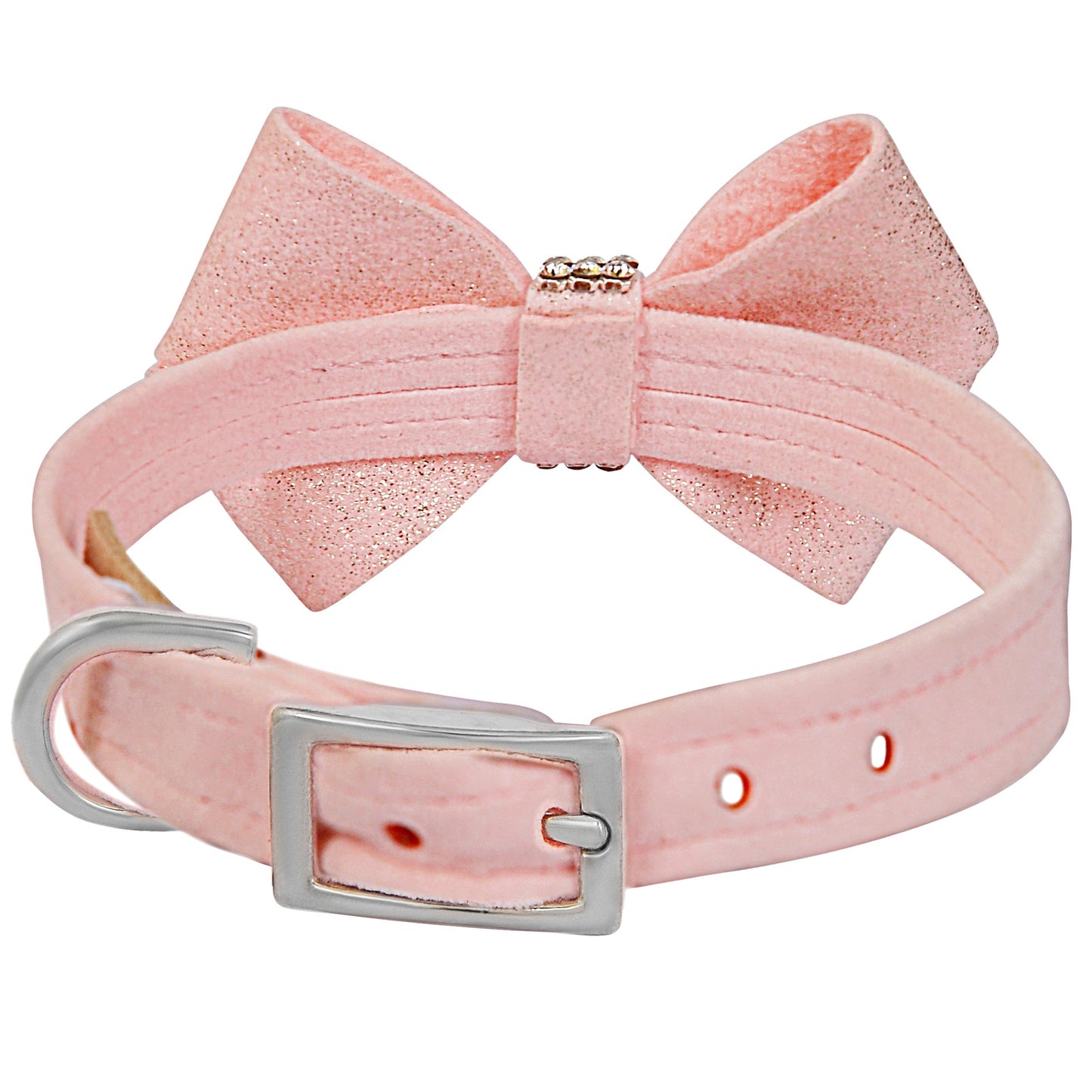 Puppy Pink Glitzerati Nouveau Bow Collar