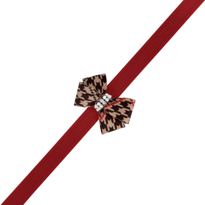 Chocolate Glen Houndstooth Nouveau Bow Leash