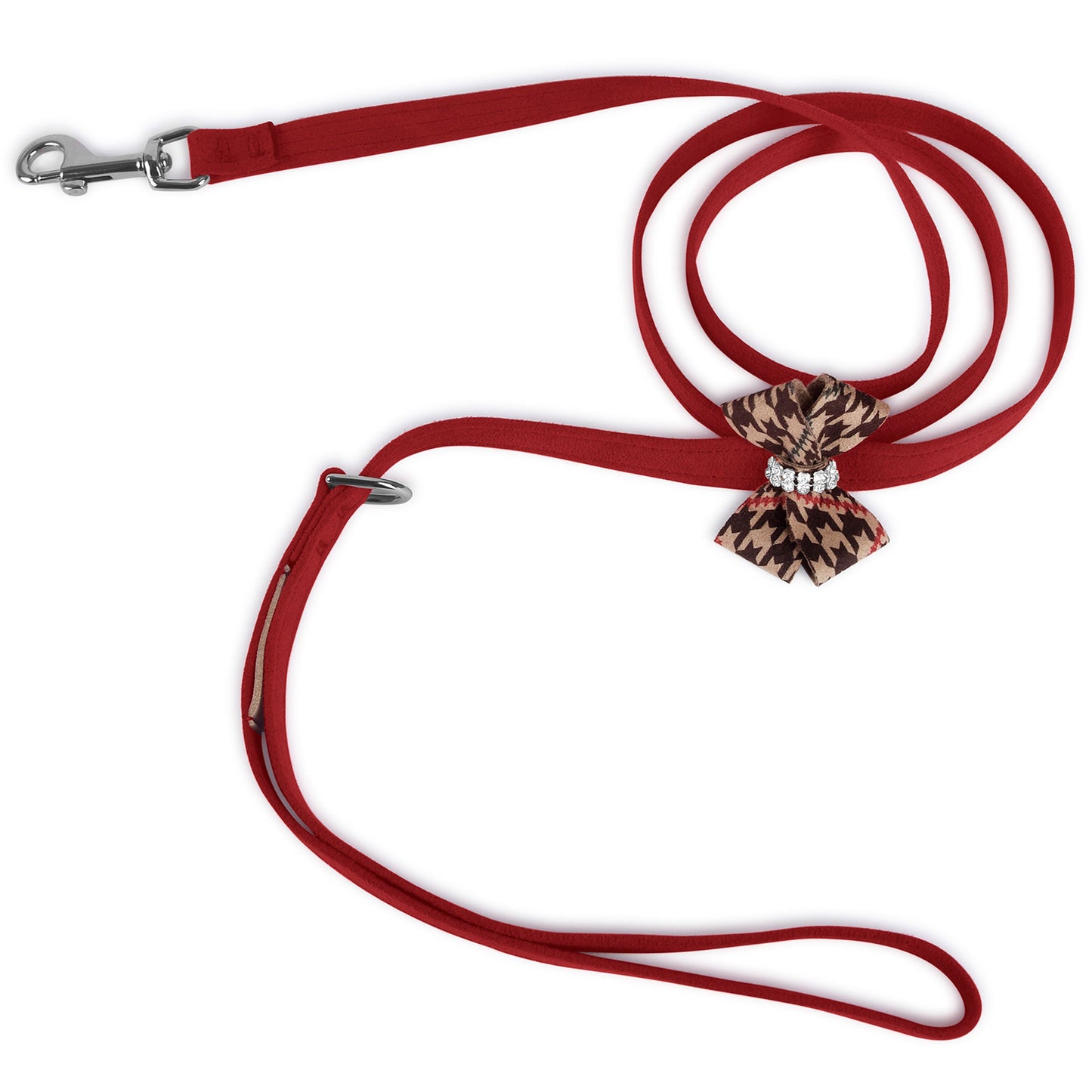 Chocolate Glen Houndstooth Nouveau Bow Leash