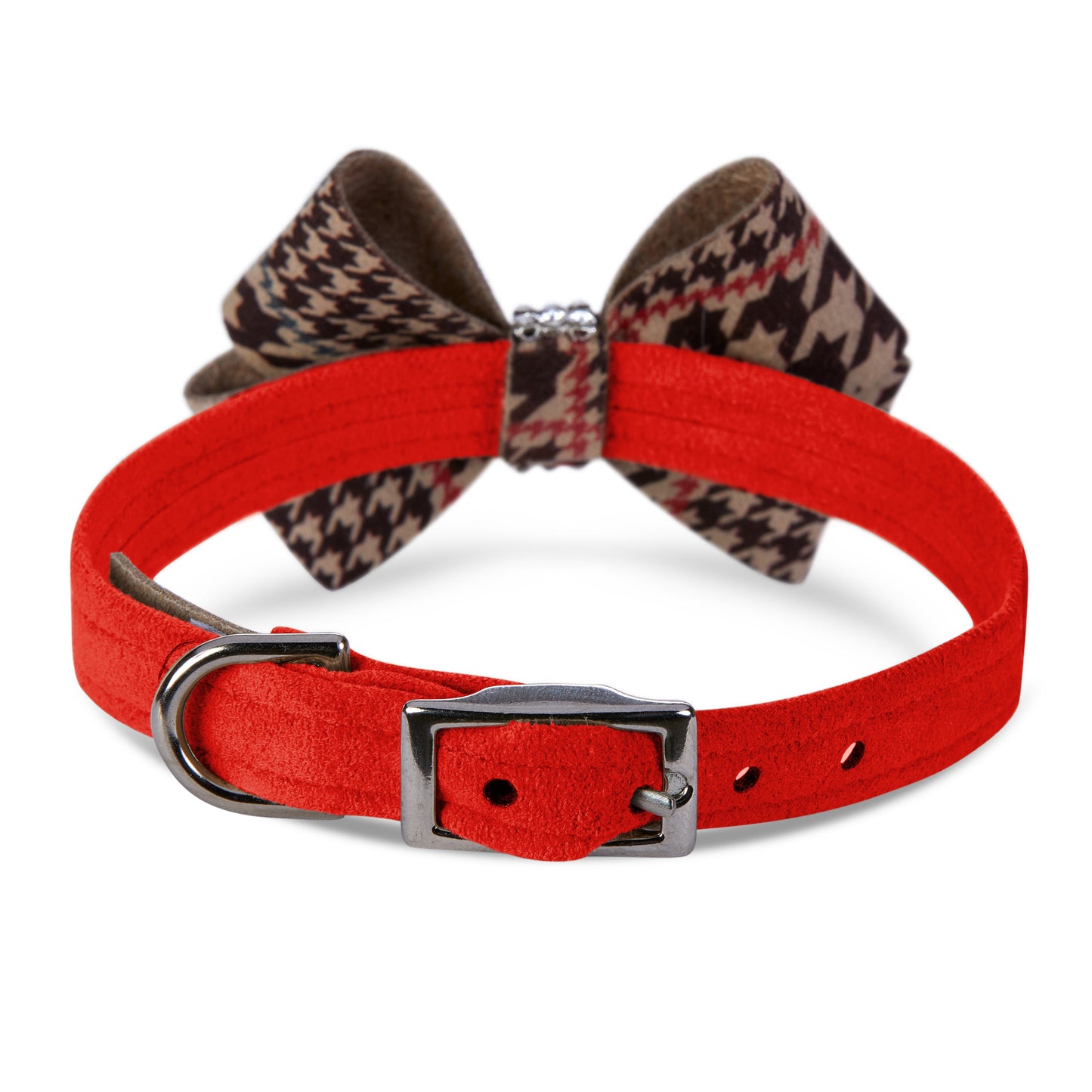 Chocolate Glen Houndstooth Nouveau Bow Collar