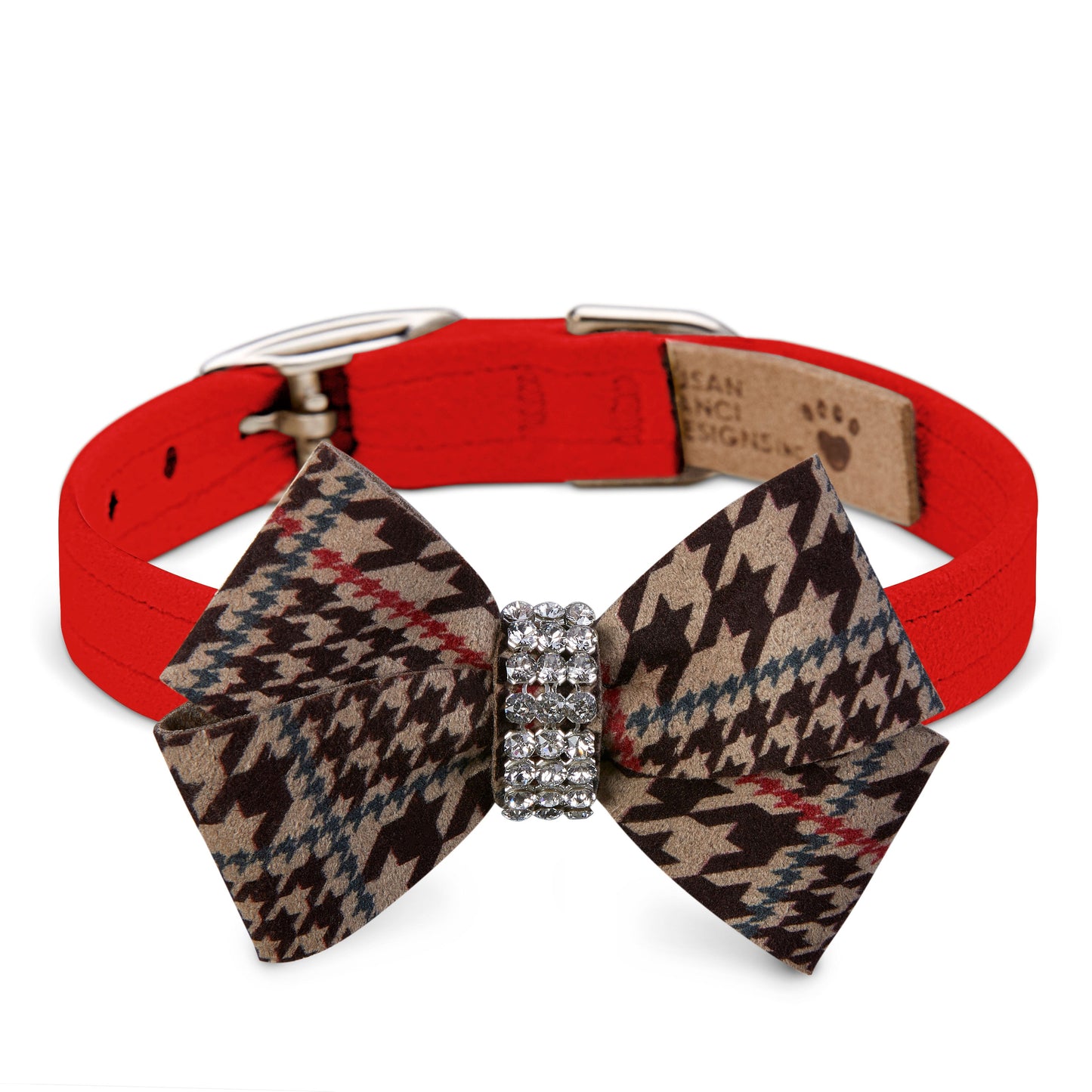 Chocolate Glen Houndstooth Nouveau Bow Collar