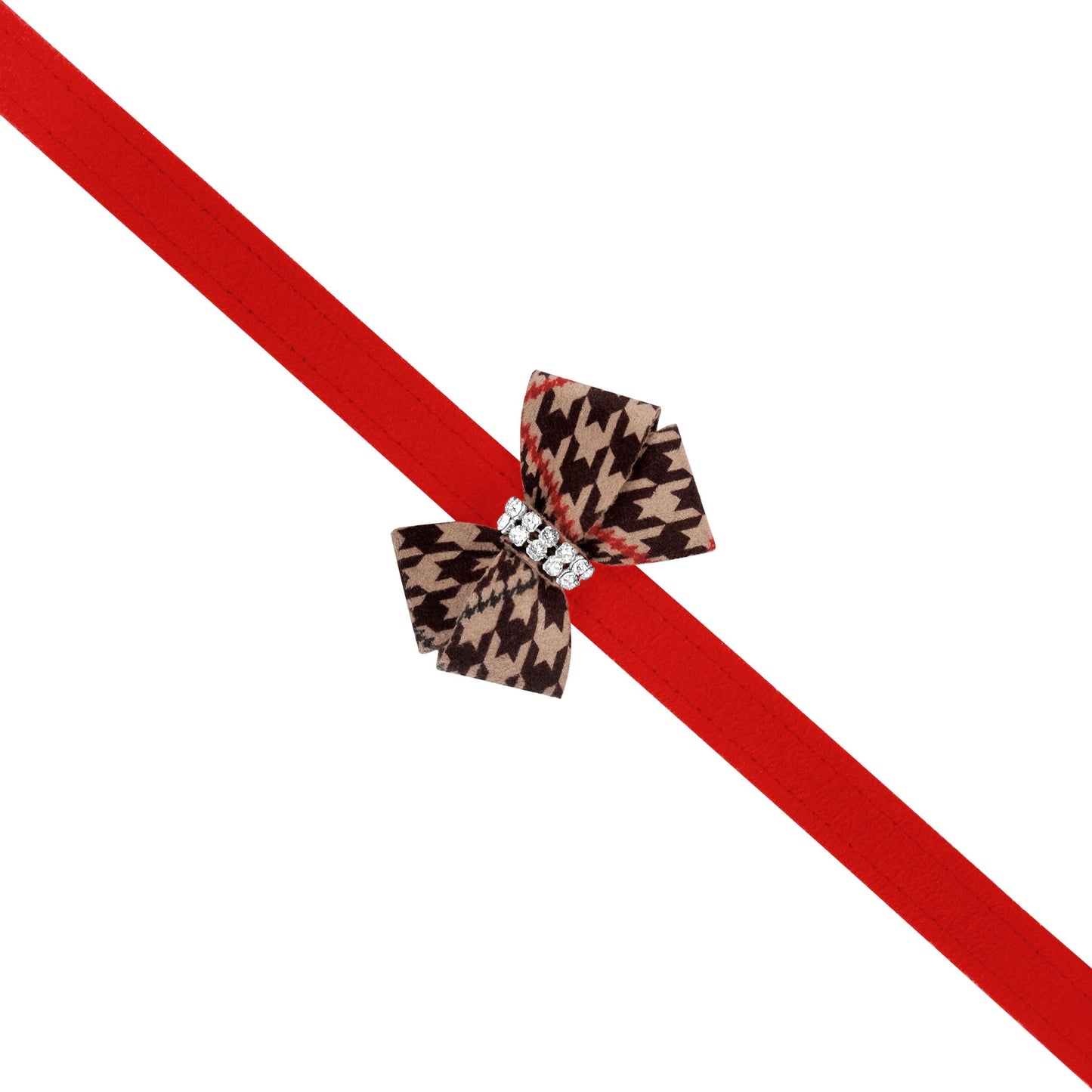 Chocolate Glen Houndstooth Nouveau Bow Leash