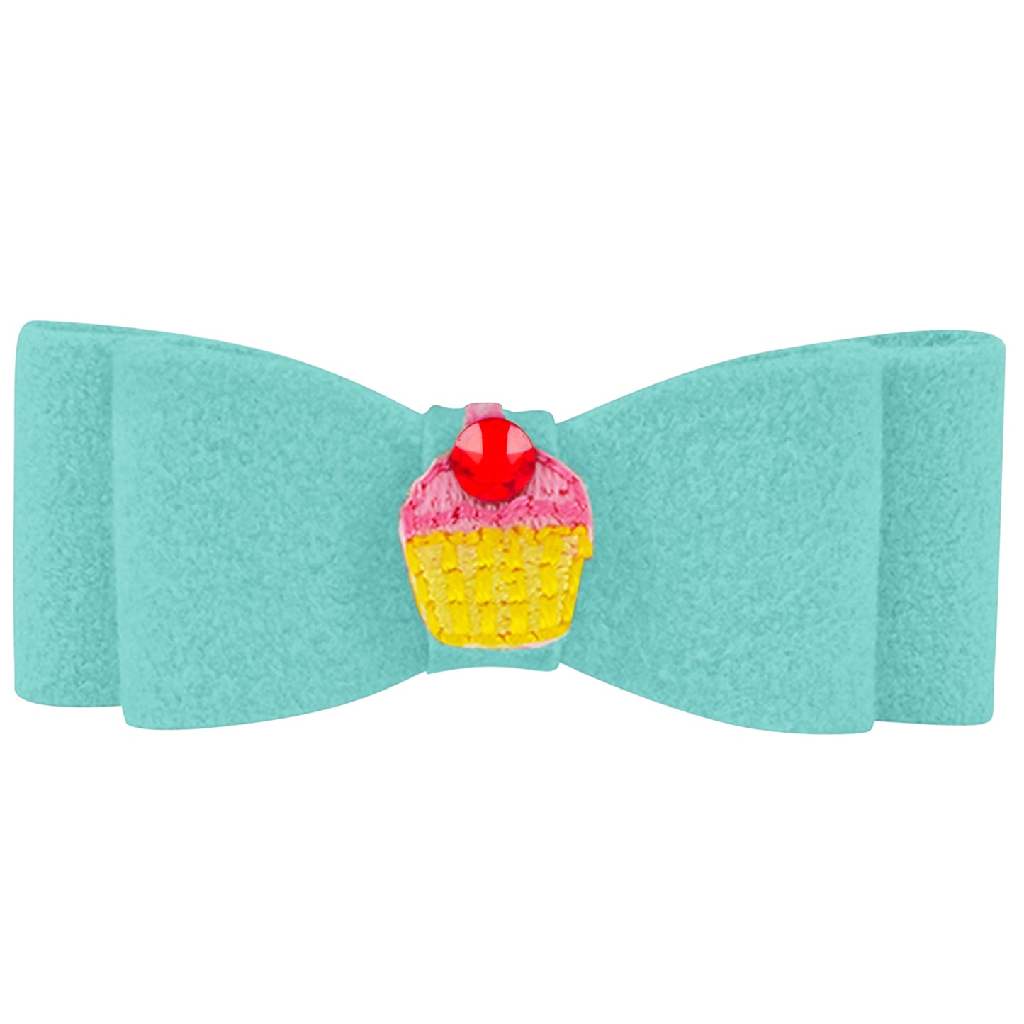 Embroidered Cupcake Hair Bow