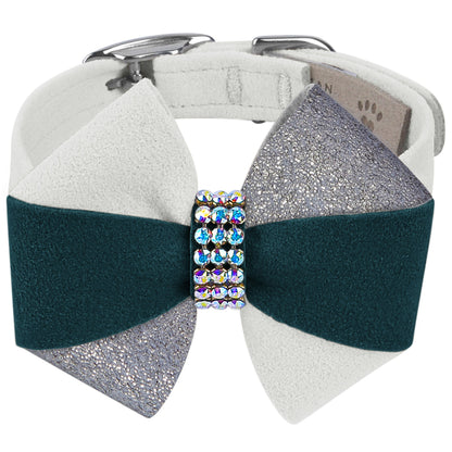 Game Day Glam Emerald Pinwheel Bow Collar